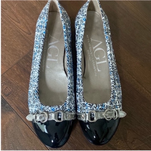 Agl Ballet Flats Monica Cap Toe Flats Blue Shoes size 7 - Picture 1 of 9